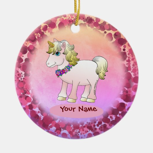 Klein zusje eenhoorn keramisch ornament (Voorkant)