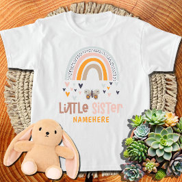 Klein zusje gepersonaliseerde naam Schattige regen T-shirt