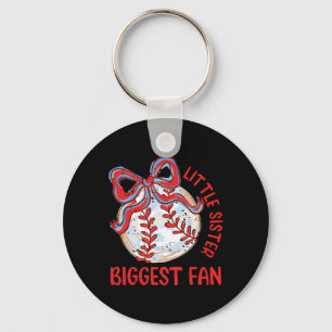 Klein zusje grootste fan Funny Game Day Honkbal  Sleutelhanger