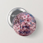 Klein zusje! knop Roze Boom Bloesem Ronde Button 5,7 Cm (Voorkant /achterkant)