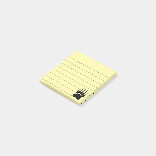 Klein zwart Beer 3x3 afdrukken Post-it® Notes (Schuin)