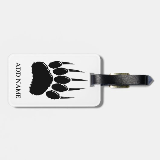 Klein zwart Beer afdrukken Bagagelabel (Achterkant horizontaal)