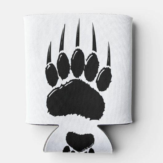 Klein zwart Beer afdrukken Blikjeskoeler (Achterkant)