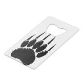 Klein zwart Beer afdrukken Creditkaart Flessenopener (Voorkant Gekanteld)