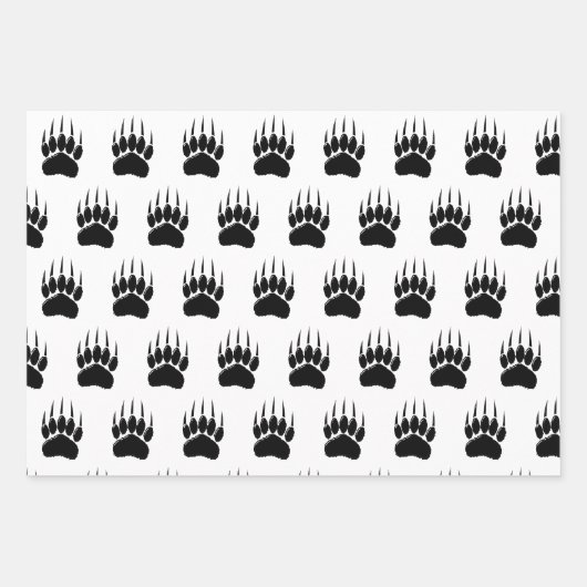 Klein zwart Beer afdrukken Inpakpapier Vel (Voorkant 3)