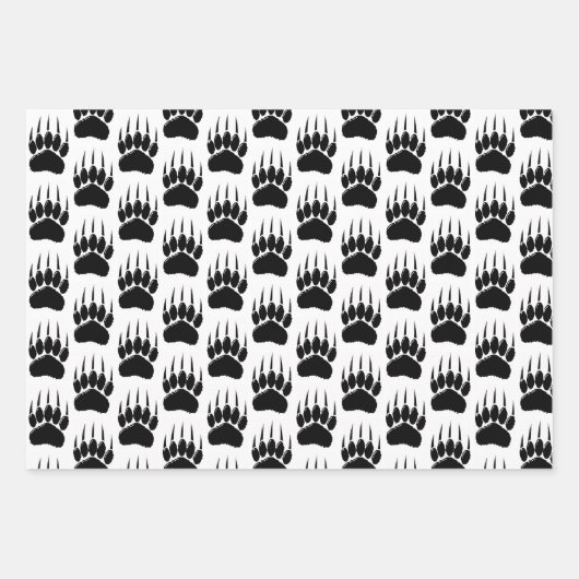 Klein zwart Beer afdrukken Inpakpapier Vel (Voorkant 3)