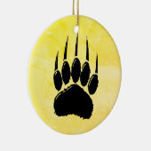 Klein zwart Beer afdrukken Keramisch Ornament (Rechts)