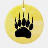 Klein zwart Beer afdrukken Keramisch Ornament (Achterkant)