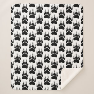 Klein zwart Beer afdrukken Sherpa Deken