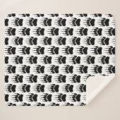 Klein zwart Beer afdrukken Sherpa Deken (Voorkant (horizontaal))