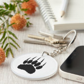 Klein zwart Beer afdrukken Sleutelhanger (Voorkant Rechts)