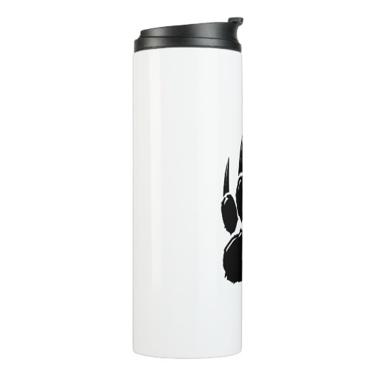 Klein zwart Beer afdrukken Thermosbeker (Gedraaid links)