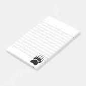 Klein zwart Beer met laag afdruk Post-it® Notes (Schuin)