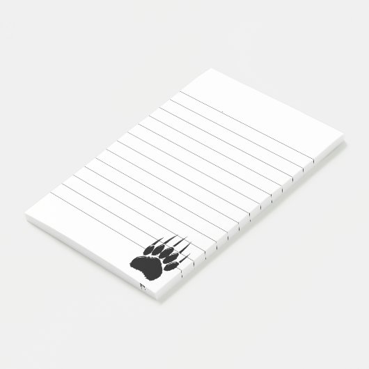 Klein zwart Beer met laag afdruk Post-it® Notes (Schuin)