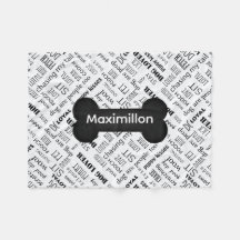 KLEIN zwart Bone met naam op wit