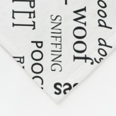 KLEIN zwart Bone met naam op wit Fleece Deken (Hoek)