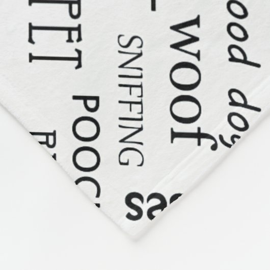 KLEIN zwart Bone met naam op wit Fleece Deken (Hoek)