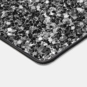 Klein zwart en wit glitter bureaumat (Hoek)