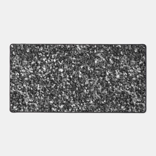 Klein zwart en wit glitter bureaumat (Voorkant)