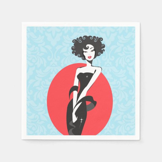 Klein zwart jurkje Stunner Cocktaillservietten Servet (Voorkant)