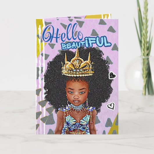 Klein zwart meisje blanco Wenskaart Kaart (Voorkant)