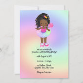 Klein zwart meisje kleurrijke Tutu verjaardagsfees Kaart (Voorkant)