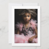 Klein zwart meisje kleurrijke Tutu verjaardagsfees Kaart (Achterkant)
