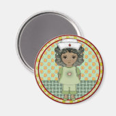 Klein zwart meisje verpleegster magneet (Voorkant / Achterkant)