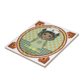 Klein zwart meisje verpleegster tegeltje (Zijkant)