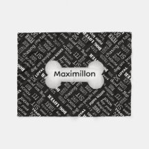 KLEIN Zwart met White Dog Bone en Name