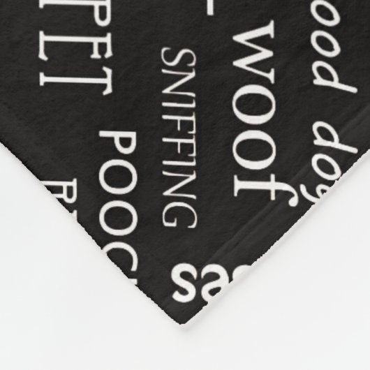 KLEIN Zwart met White Dog Bone en Name Fleece Deken (Hoek)