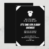 Klein zwart-wit Baby shower Kaart (Voorkant / Achterkant)