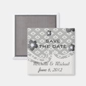 klein zwart-wit demaspatroon magneet (Voorkant / Achterkant)