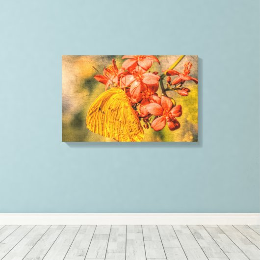 Klein-zwavelblaasdoek Canvas Afdruk (Insitu (Houten vloer))