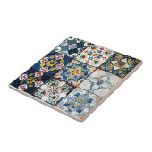 Kleinblauw Italiaans Tegel Patroon Tegeltje (Zijkant)