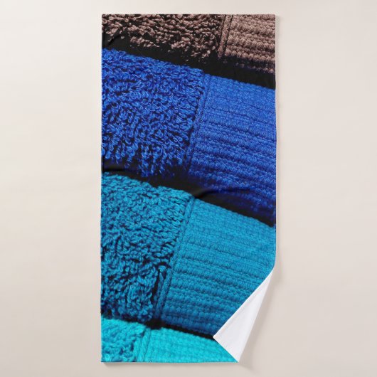 Kleinblauw turquoise grijs badhanddoek (Badhanddoek)