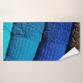 Kleinblauw turquoise grijs badhanddoek (Badhanddoek)