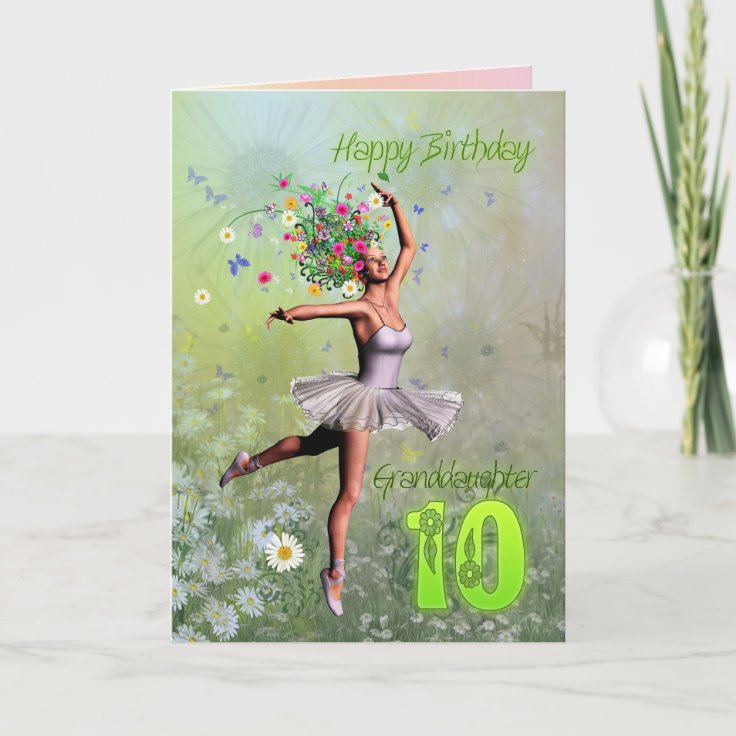 Kleindochter 10 Jaar, Bloemenfee Verjaardagskaart Kaart | Zazzle.Nl