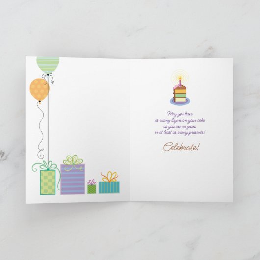 Kleindochter 16e verjaardag 4 gelaagde luidop kaart (Binnen)