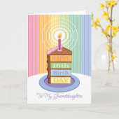 Kleindochter 16e verjaardag 4 gelaagde luidop kaart (Gele Bloem)