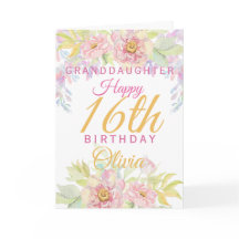 Kleindochter 16e verjaardag Roze Rose Floral