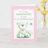 Kleindochter 1e St. Patrick's Day Knuffel Beer Kaart (Gele Bloem)