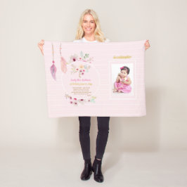 Kleindochter 1e verjaardag FOTO GEDICHT NAAM & Dat Fleece Deken