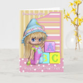 Kleindochter 1e verjaardag Kaart met Schattige mei (Gele Bloem)