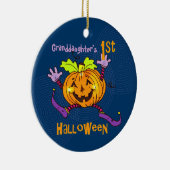 Kleindochter 1st Halloween Happy Pumpkin Keramisch Ornament (Rechts)