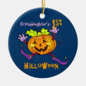 Kleindochter 1st Halloween Happy Pumpkin Keramisch Ornament (Voorkant)