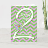 Kleindochter 2e verjaardag Butterfly Hugs Kaart (Voorkant)