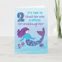 Kleindochter 2e verjaardag Sparkly look Mermaid Kaart