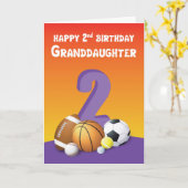 Kleindochter 2e verjaardag Sportbannen Kaart (Gele Bloem)