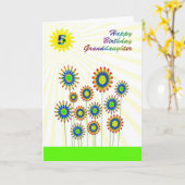 Kleindochter 5, een gelukkige bloemen kaart (Gele Bloem)